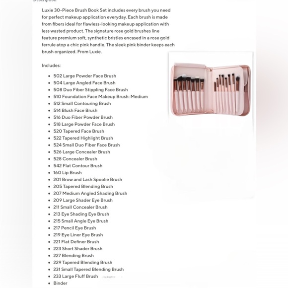 Luxie 30 Piece Rose Gold Brush Set - Picture 3 of 4